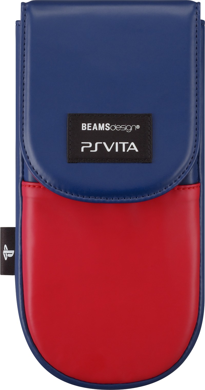 BEAMSdesign ポーチ クロス&ストラップセット レッド&ダークブルー