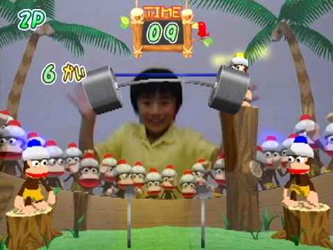 サルアイトーイ 大騒ぎ ウッキウキゲームてんこもりっ Eyetoy Usbカメラ同梱版 ソフトウェアカタログ プレイステーション オフィシャルサイト