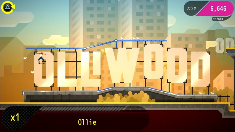 『OlliOlli2: Welcome to OLLIWOOD』ゲーム画面
